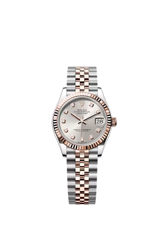Women’s Rolex Datejust 31 278271 Oystersteel & Everose Gold Automatic Watch – Silver Dial with Diamonds