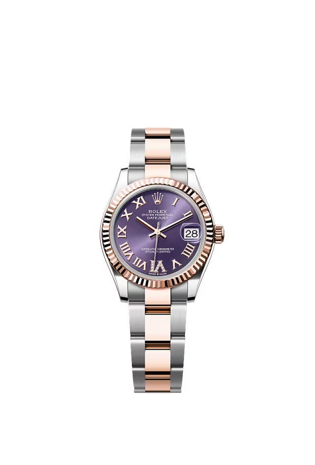 Women’s Rolex Datejust 31 278271 Oystersteel & Everose Gold Automatic Watch – Aubergine Dial with Diamonds