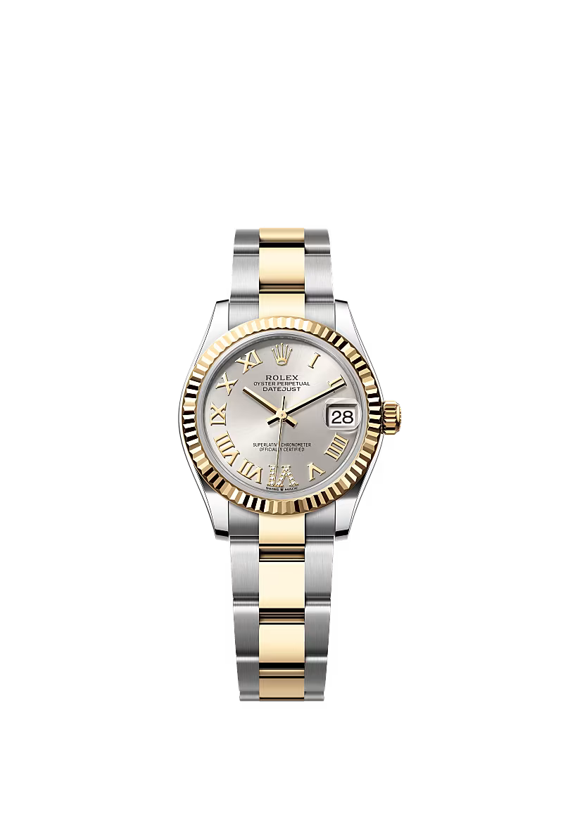 Women’s Rolex Datejust 31 Ref. 278273 – Yellow Rolesor, Silver Diamond Dial (Large VI), Oyster Bracelet