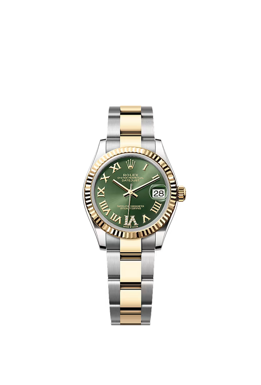 Women’s Rolex Datejust 31 Ref. 278273 – Yellow Rolesor, Olive Green Diamond Dial (Large VI), Oyster Bracelet