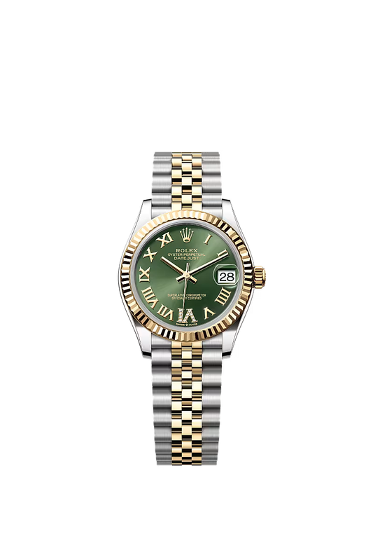 Women’s Rolex Datejust 31 Ref. 278273 – Yellow Rolesor, Olive Green Diamond Dial, Jubilee Bracelet