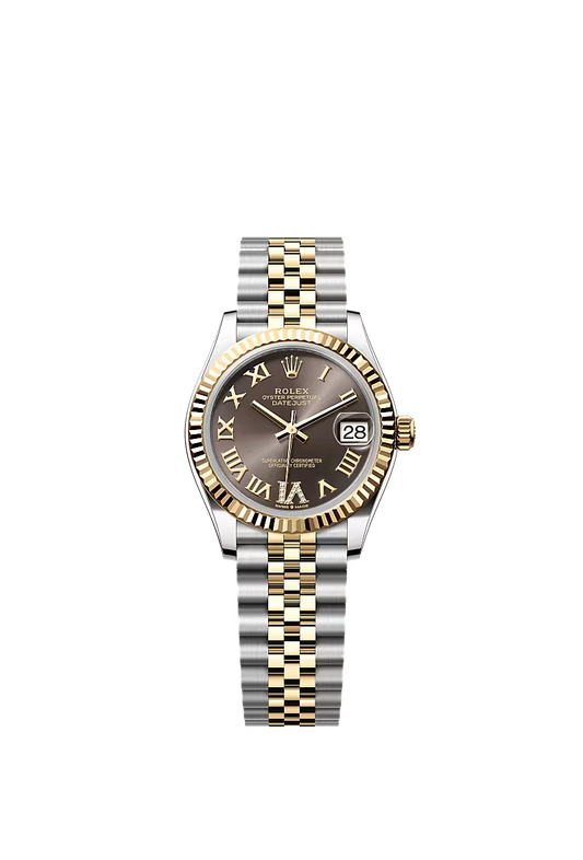 Women’s Rolex Datejust 31 Ref. 278273 – Yellow Rolesor, Dark Grey Diamond Dial, Jubilee Bracelet