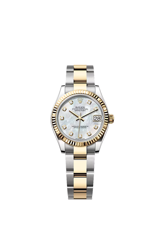 Women’s Rolex Datejust 31 Ref. 278273 – Yellow Rolesor, White Mother-of-Pearl Diamond Dial, Oyster Bracelet