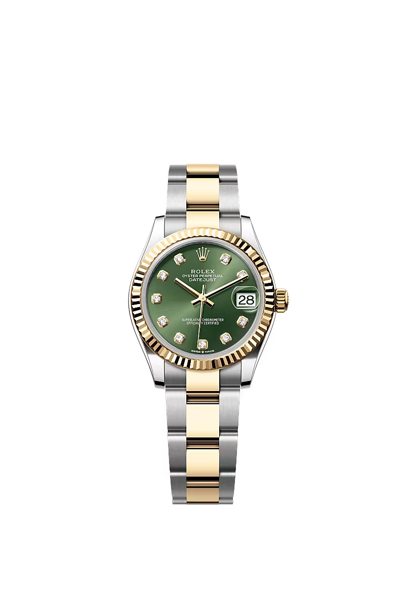 Women’s Rolex Datejust 31 Ref. 278273 – Yellow Rolesor, Olive Green Diamond Dial, Oyster Bracelet