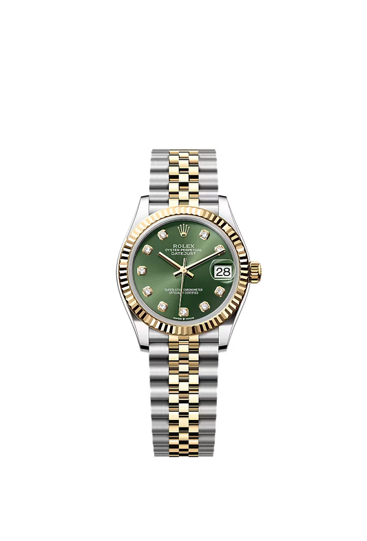 Women’s Rolex Datejust 31 Ref. 278273 – Yellow Rolesor, Olive Green Diamond Dial, Jubilee Bracelet