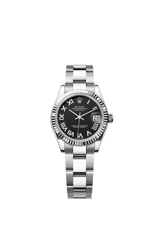 Women’s Rolex Datejust 31 31 mm Oystersteel & White Gold Bright Black Dial Watch with Oyster Bracelet - Zeuskicks
