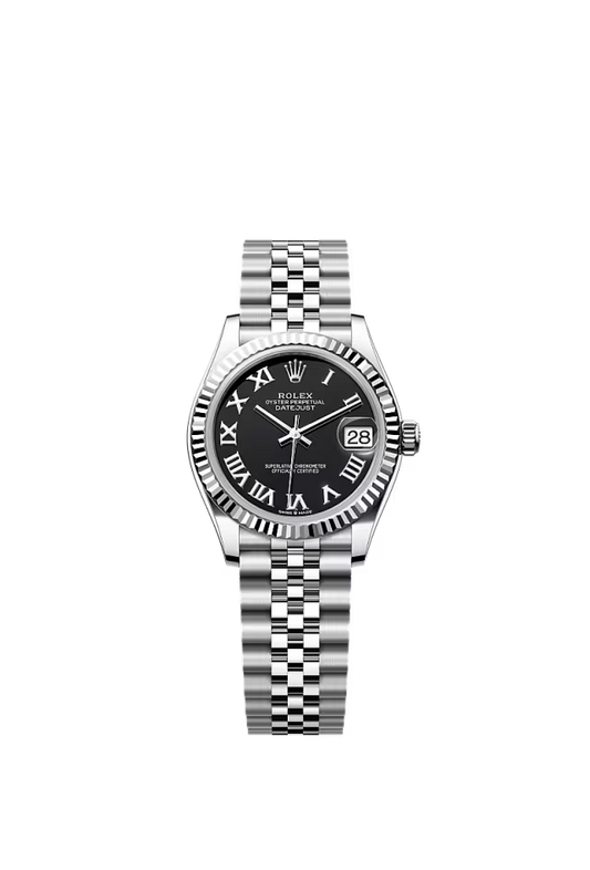 Women’s Rolex Datejust 31 31 mm Oystersteel & White Gold Bright Black Dial Watch - Zeuskicks