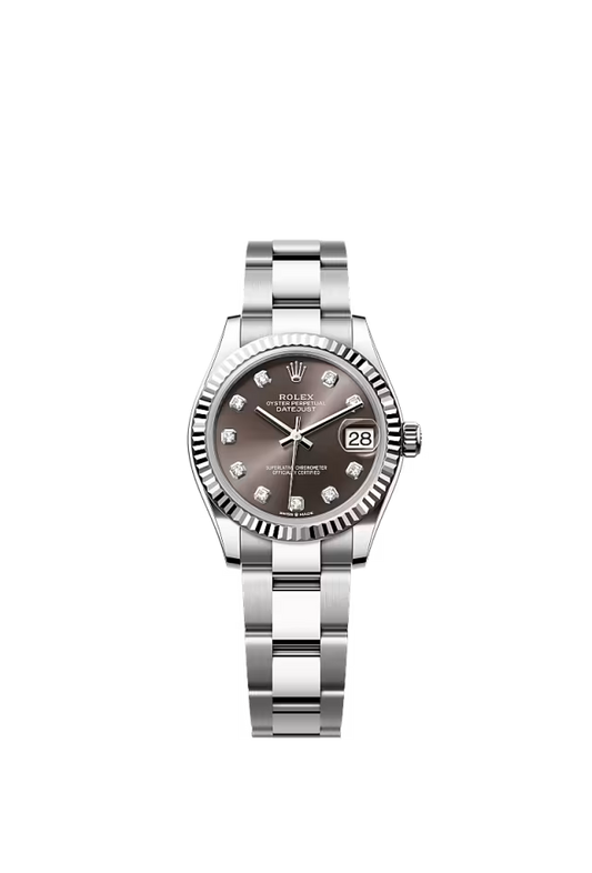 Women’s Rolex Datejust 31 31 mm Oystersteel & White Gold Dark Grey Diamond Dial Watch - Zeuskicks