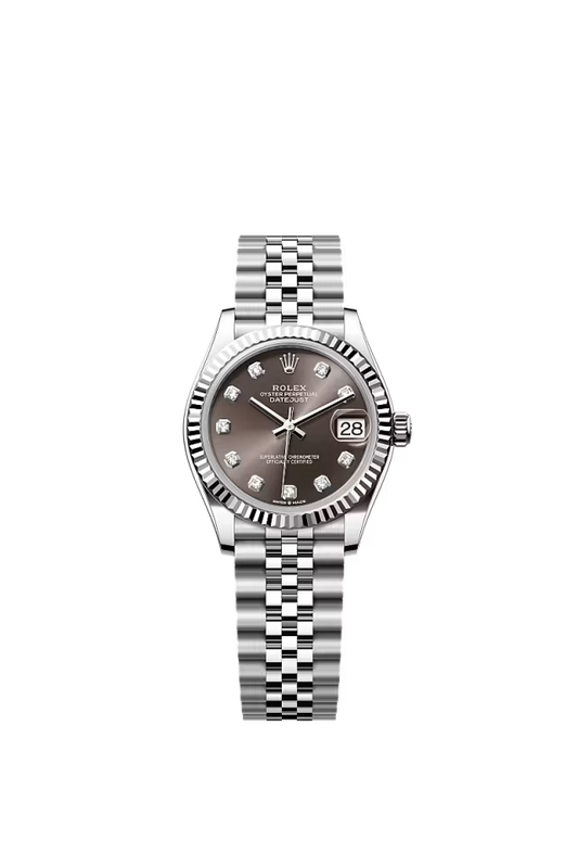 Women’s Rolex Datejust 31 31 mm Oystersteel & White Gold Dark Grey Diamond Dial Watch - Zeuskicks