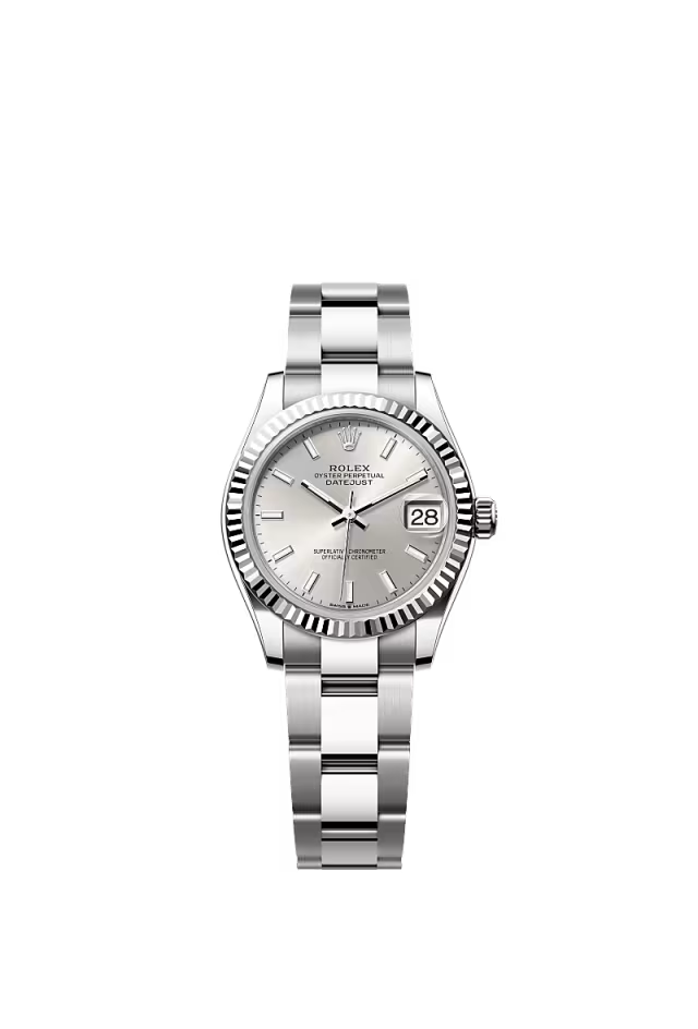 Rolex Datejust 31 – 31 mm Oystersteel & White Gold Silver Dial Watch - Zeuskicks