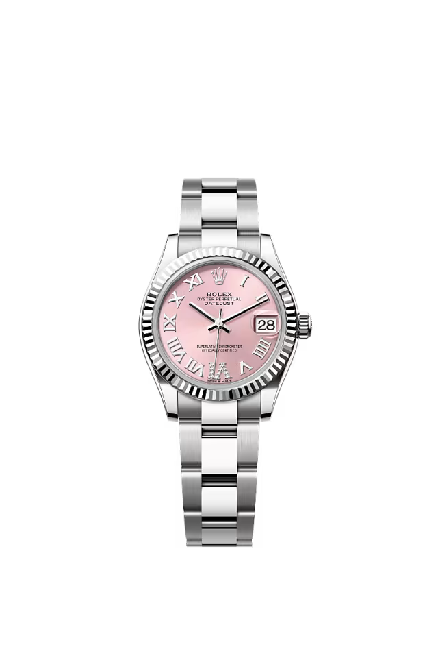 Women’s Rolex Datejust 31 31 mm Oystersteel & White Gold Pink Diamond Dial Watch - Zeuskicks