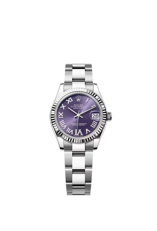 Women’s Rolex Datejust 31 31 mm Oystersteel & White Gold Aubergine Diamond Dial Watch - Zeuskicks
