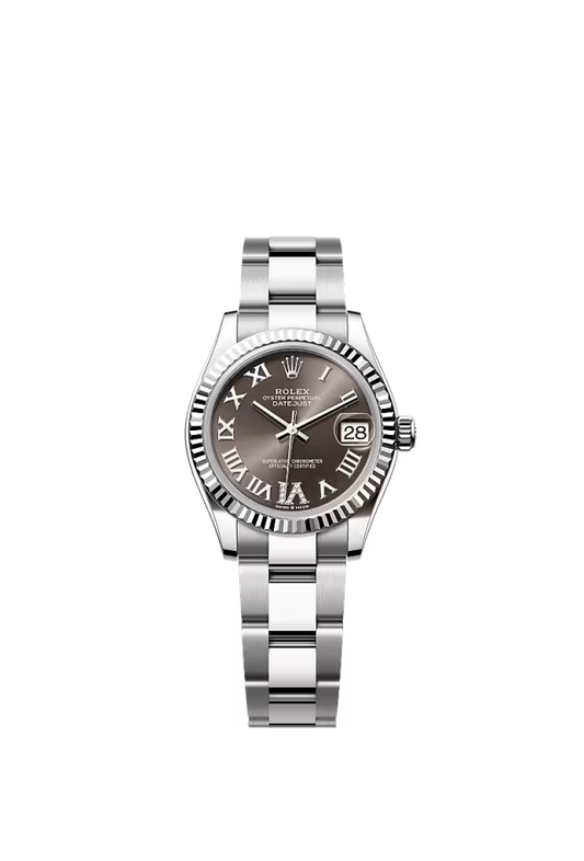 Women’s Rolex Datejust 31 31 mm Oystersteel & White Gold Dark Grey Diamond Dial Watch - Zeuskicks
