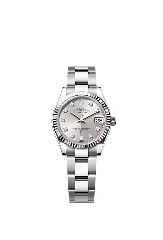 Women’s Rolex Datejust 31 31 mm Oystersteel & White Gold Silver Diamond Dial Watch - Zeuskicks