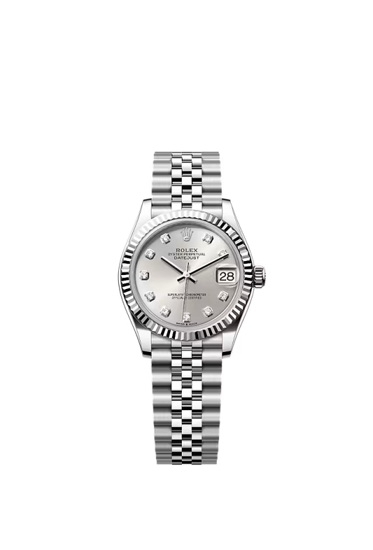 Women’s Rolex Datejust 31 31 mm Oystersteel & White Gold Silver Diamond Dial Watch - Zeuskicks