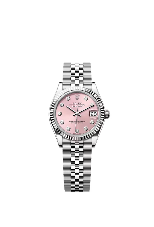 Women’s Rolex Datejust 31 31 mm Oystersteel & White Gold Pink Diamond Dial Watch - Zeuskicks