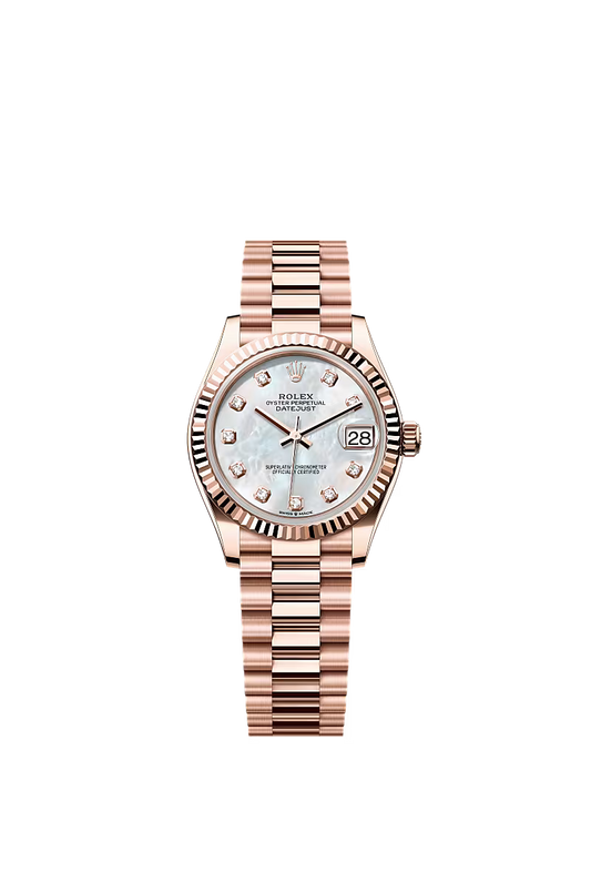 Women’s Rolex Datejust 31 278275 – White Mother-of-Pearl Diamond Dial, Everose Gold