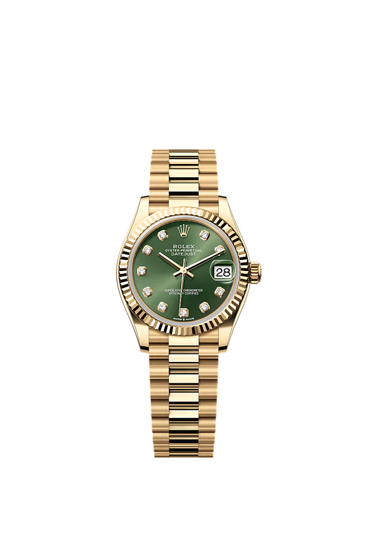 Women’s Rolex Datejust 31 278278 – Olive Green Diamond Dial, Yellow Gold