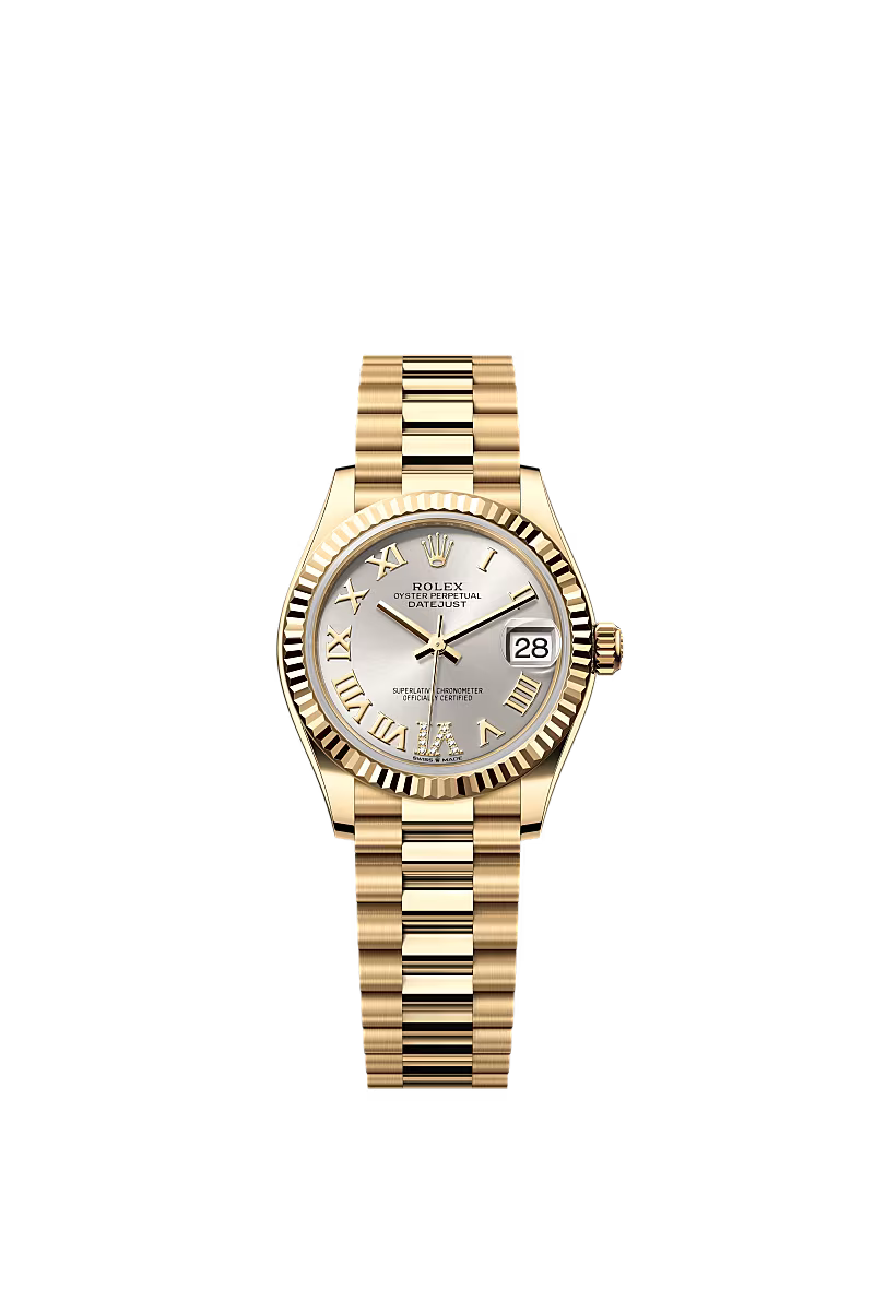 Women’s Rolex Datejust 31 278278 – Silver Diamond Dial, Yellow Gold