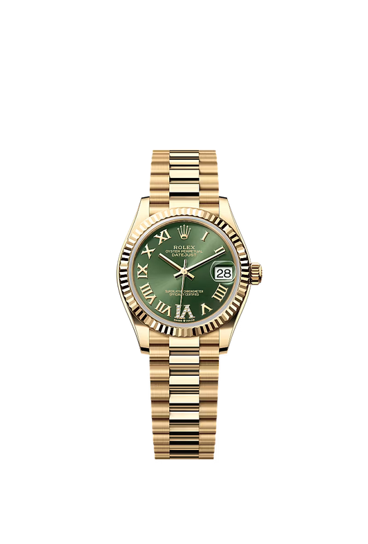 Women’s Rolex Datejust 31 278278 – Olive Green Diamond Dial, Yellow Gold