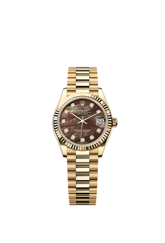 Women’s Rolex Datejust 31 278278 – Black Mother-of-Pearl Diamond Dial, Yellow Gold