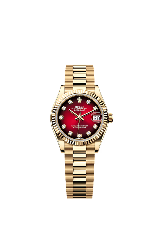 Women’s Rolex Datejust 31 278278 – Red Ombré Diamond Dial, Yellow Gold