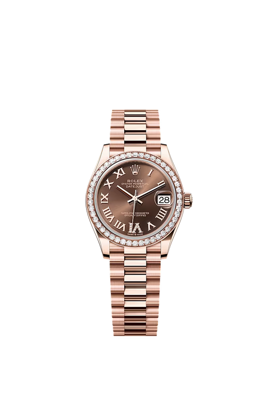 Women’s Rolex Datejust 31 Everose Gold & Diamond Automatic Watch – Chocolate Dial