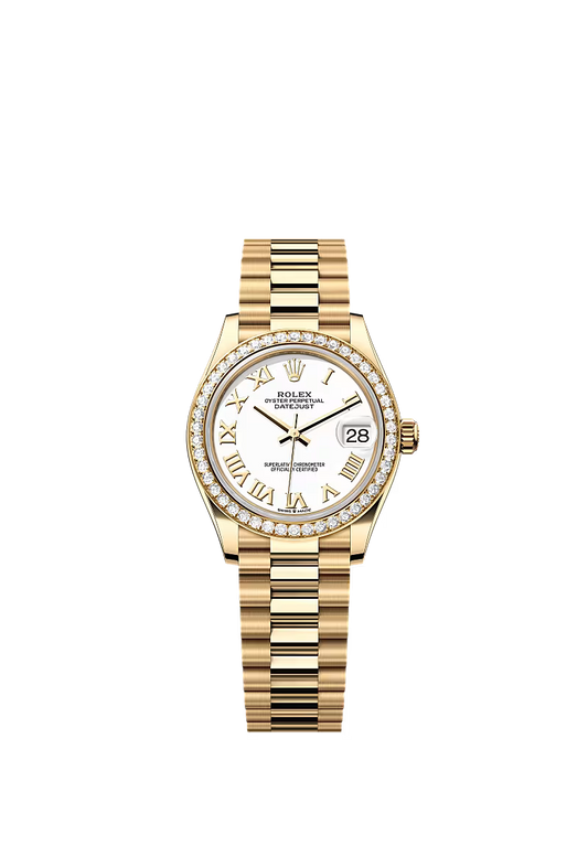 Women’s Rolex Datejust 31 278288RBR – White Diamond Dial, Yellow Gold