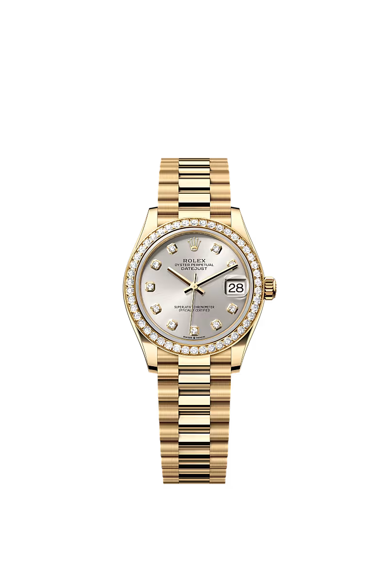 Women’s Rolex Datejust 31 278288RBR – Silver Diamond Dial, Yellow Gold