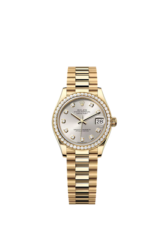 Women’s Rolex Datejust 31 278288RBR – Silver Diamond Dial, Yellow Gold