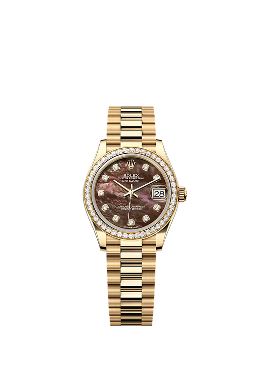 Women’s Rolex Datejust 31 278288RBR – Black Mother-of-Pearl Diamond Dial, Yellow Gold