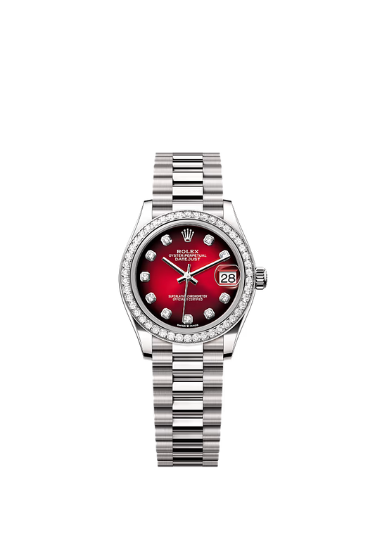 Women’s Rolex Datejust 31 278289RBR White Gold & Diamond Automatic Watch – Red Ombré Diamond Dial