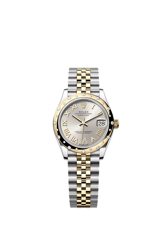 Women’s Rolex Datejust 31 Ref. 278343RBR – Yellow Rolesor, Silver Diamond Dial (Large VI), Jubilee Bracelet