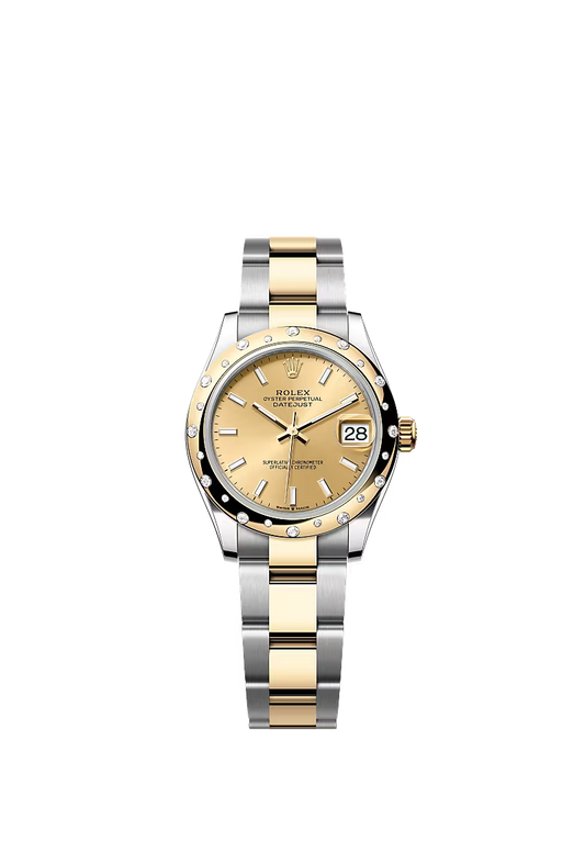 Women’s Rolex Datejust 31 Ref. 278343RBR – Yellow Rolesor, Champagne Diamond Dial, Oyster Bracelet