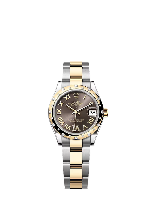 Women’s Rolex Datejust 31 Ref. 278343RBR – Yellow Rolesor, Dark Grey Diamond Dial (Large VI), Oyster Bracelet