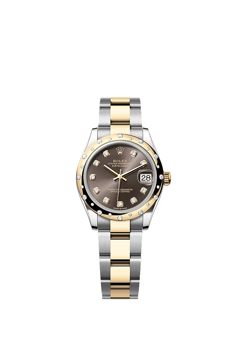 Women’s Rolex Datejust 31 Ref. 278343RBR – Yellow Rolesor, Dark Grey Diamond Dial, Oyster Bracelet
