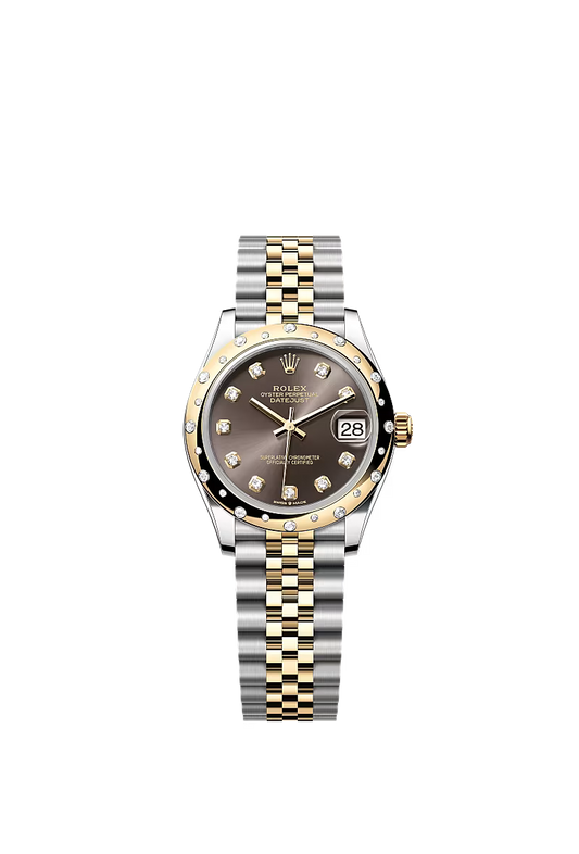 Women’s Rolex Datejust 31 Ref. 278343RBR – Yellow Rolesor, Dark Grey Diamond Dial, Jubilee Bracelet