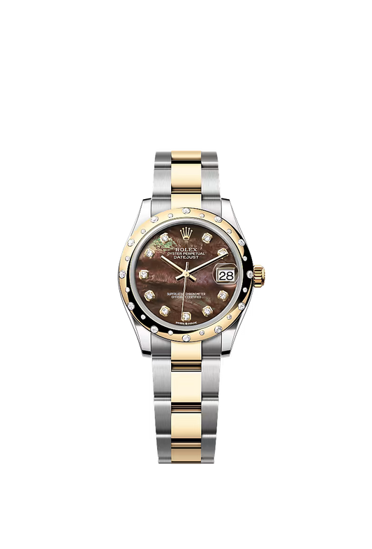 Women’s Rolex Datejust 31 Ref. 278343RBR – Yellow Rolesor, Black Mother-of-Pearl Diamond Dial, Oyster Bracelet