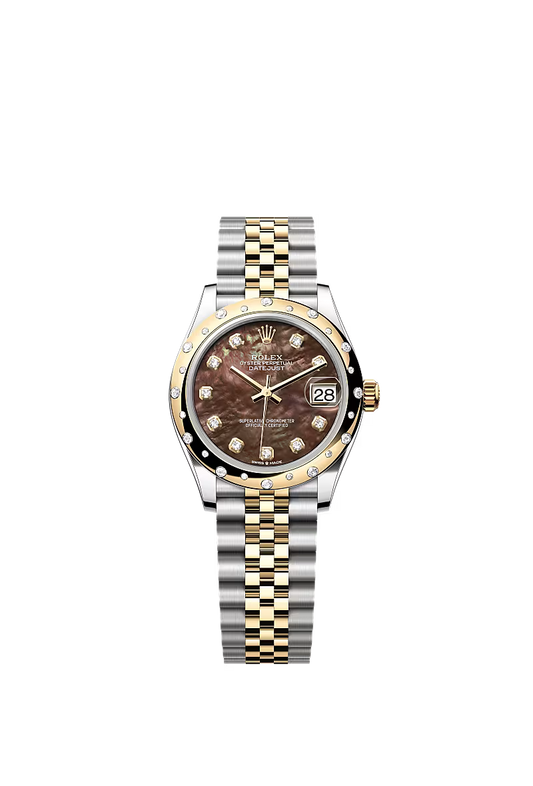 Women’s Rolex Datejust 31 Ref. 278343RBR – Yellow Rolesor, Black Mother-of-Pearl Diamond Dial, Jubilee Bracelet