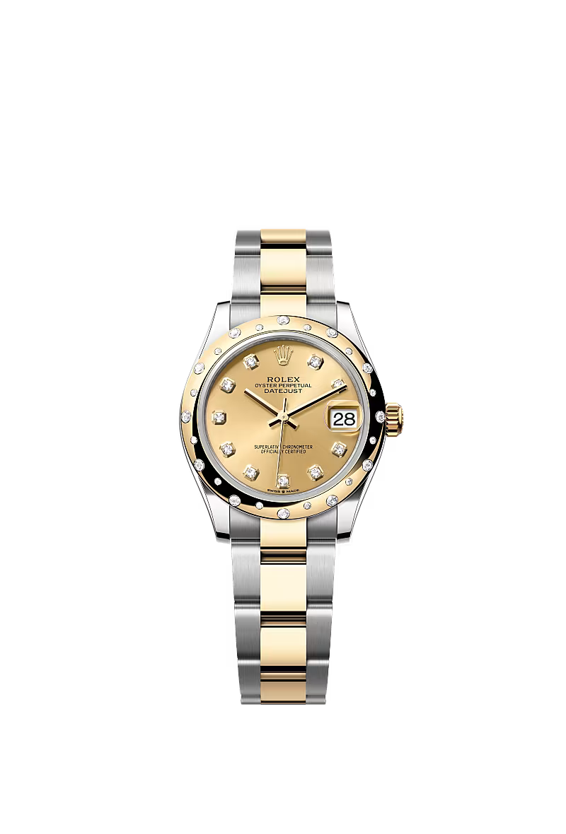 Women’s Rolex Datejust 31 Ref. 278343RBR – Yellow Rolesor, Champagne Diamond Dial, Oyster Bracelet