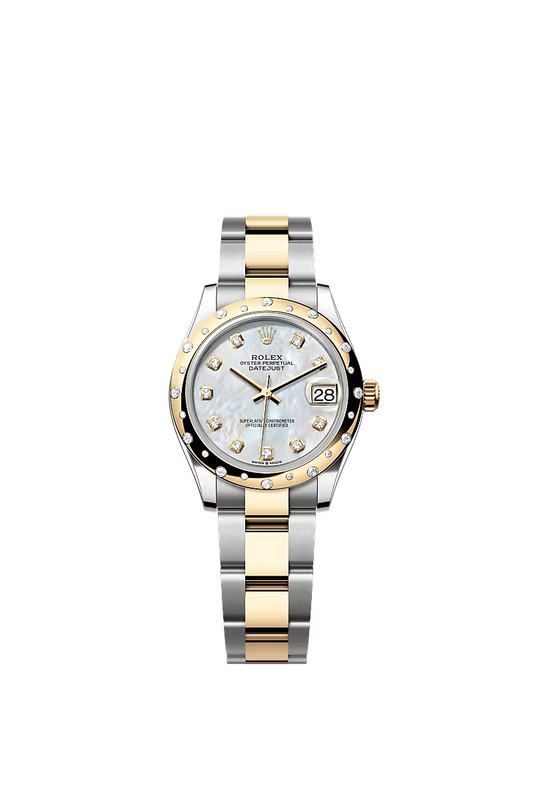 Women’s Rolex Datejust 31 Ref. 278343RBR – Yellow Rolesor, White Mother-of-Pearl Diamond Dial, Oyster Bracelet