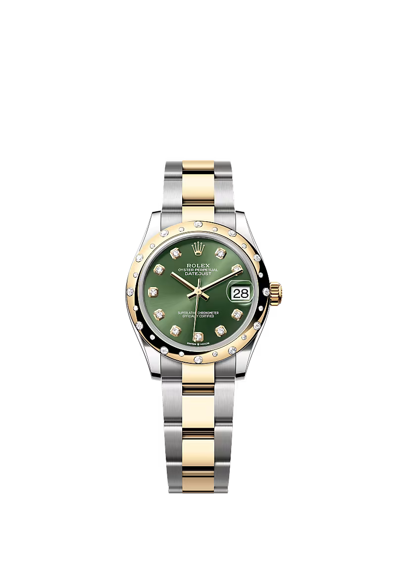 Women’s Rolex Datejust 31 Ref. 278343RBR – Yellow Rolesor, Olive Green Diamond Dial, Oyster Bracelet