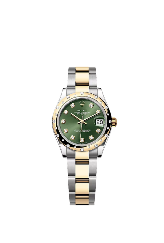 Women’s Rolex Datejust 31 Ref. 278343RBR – Yellow Rolesor, Olive Green Diamond Dial, Oyster Bracelet
