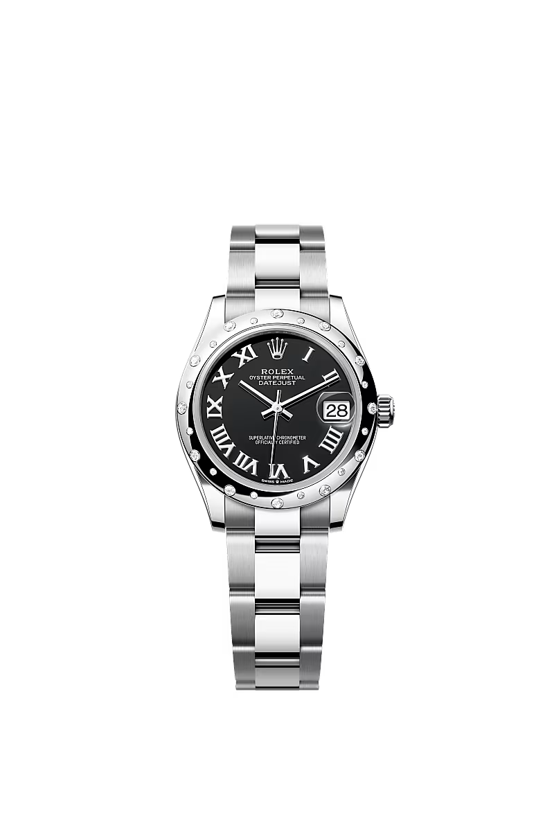 Women’s Rolex Datejust 31 Oystersteel & White Gold Automatic Watch – Black Dial with Diamond Bezel - Zeuskicks