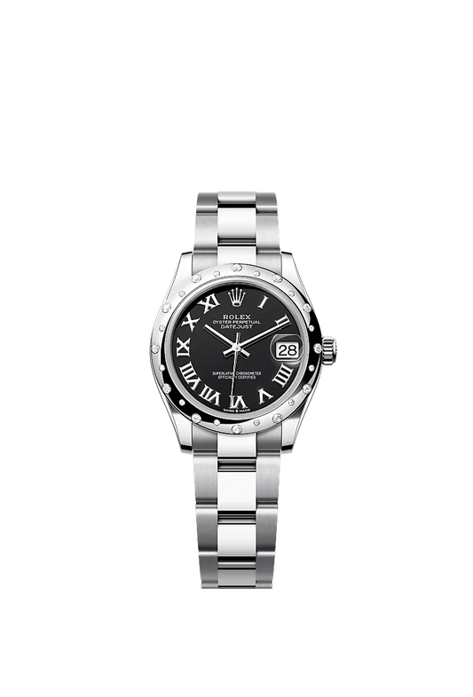 Women’s Rolex Datejust 31 Oystersteel & White Gold Automatic Watch – Black Dial with Diamond Bezel - Zeuskicks