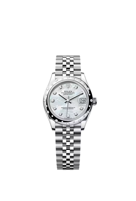 Women’s Rolex Datejust 31 Ref. 278344RBR White Mother-of-Pearl Diamond Dial Automatic Watch - Zeuskicks