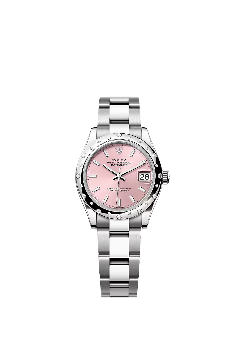 Women’s Rolex Datejust 31 Oystersteel & White Gold Automatic Watch – Pink Dial with Diamond Bezel - Zeuskicks