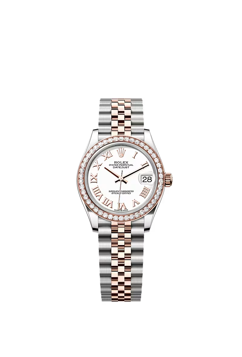 Women’s Rolex Datejust 31 278381RBR Oystersteel & Everose Gold Diamond Watch – White Dial with Jubilee Bracelet