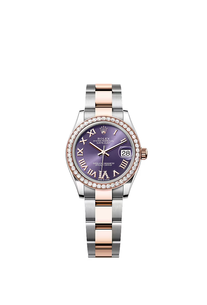 Women’s Rolex Datejust 31 278381RBR Oystersteel & Everose Gold Diamond Watch – Aubergine Diamond Dial