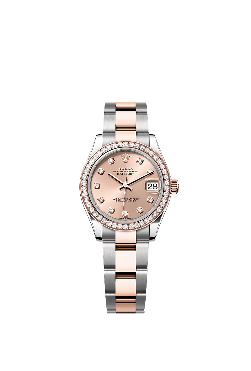 Women’s Rolex Datejust 31 278381RBR Oystersteel & Everose Gold Diamond Watch – Rose-Colored Diamond Dial